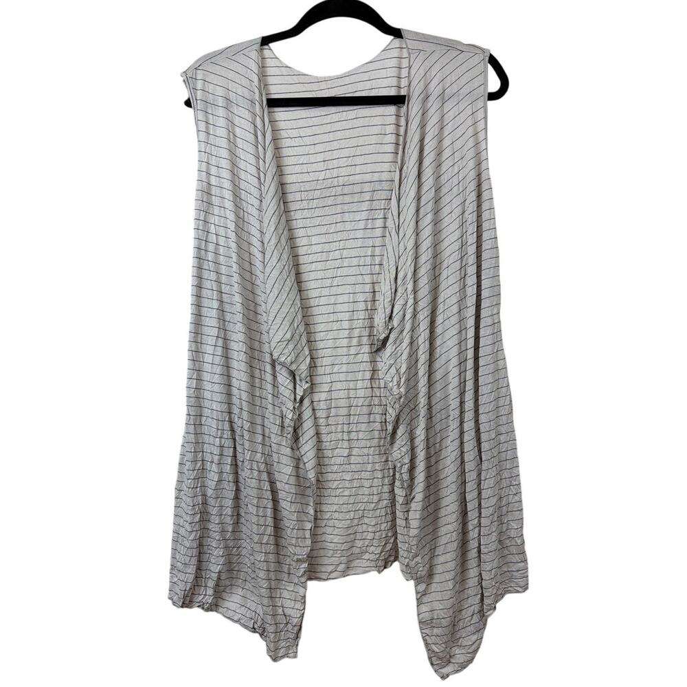 NWT Comfy USA Tan Black Stripe Sleeveless Floaty Vest Size 1X